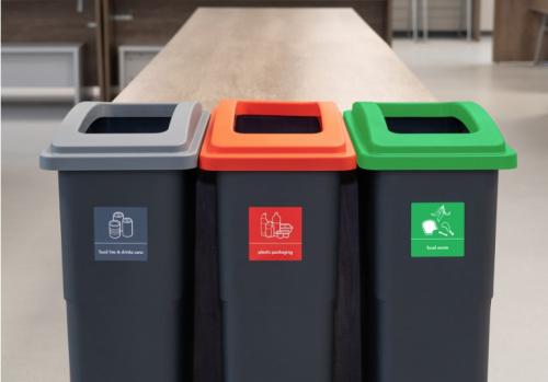 Recycling Wall Hugger Bin & Lid 90lt