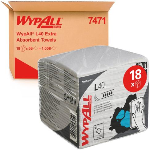 Wypall L40 Qtr.Folded Wipes 7471        1ply White