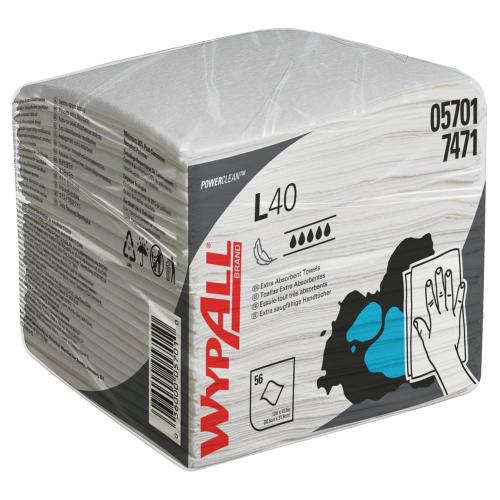 Wypall L40 Qtr.Folded Wipes 7471        1ply White