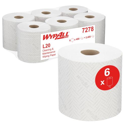 Wypall L20 Centrefeed Rolls             2ply White                              7278