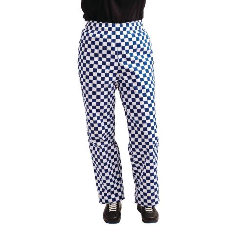 Whites Easy Trouser Big Blue Check - Size L