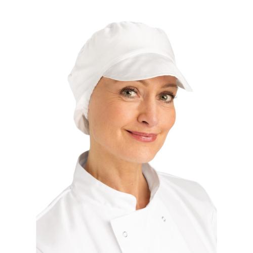 Whites Bakers Cap with Snood White - One Size