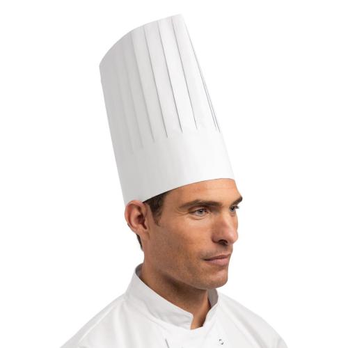 eGreen Disposable Toque Chefs Hat White - One Size (Box 50)