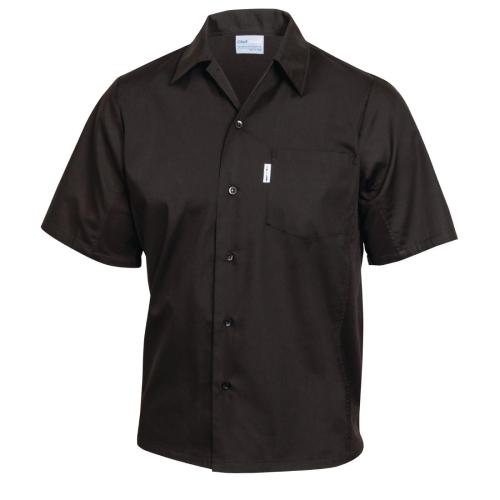 Chef Works Black Cool Vent Chef Shirt Polycotton - Size L