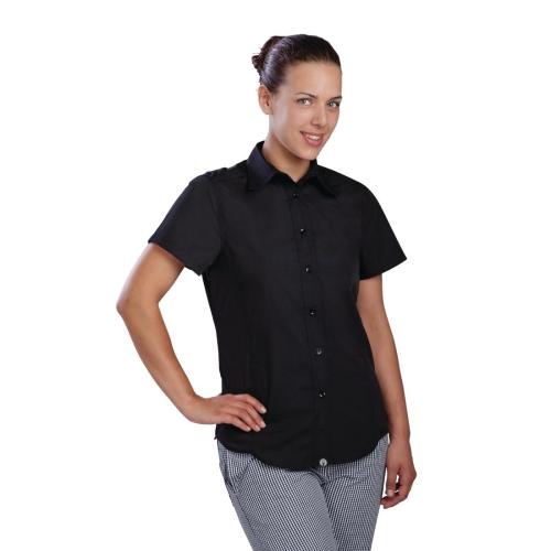 Chef Works Ladies Cool Vent Chef Shirt Black - Size L