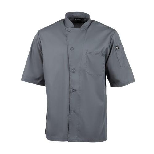 Chef Works Ventilated Coat Short Sleeve Grey with Black Panels - Size L