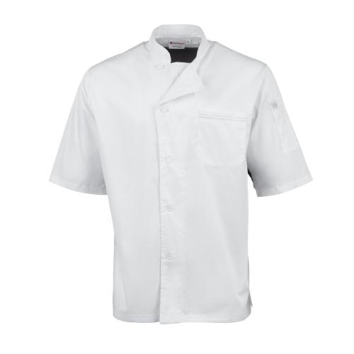 Chef Works Ventilated Coat Short Sleeve White with Grey Panels - Size L