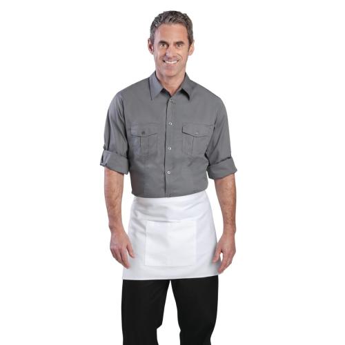 Chef Works Male Pilot Shirt Grey - Size L (B2B)