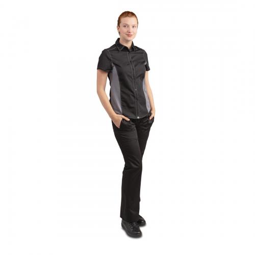 Chef Works Womens Universal Contrast Shirt (CSWC) - Size L (B2B) Black Grey