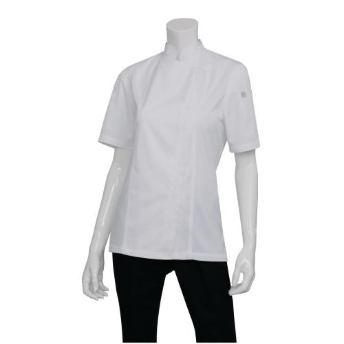 Chef Works Womens Light Weight S/S Zip Coat White - Size L (B2B)