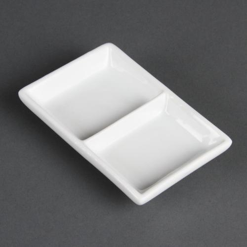 Olympia Whiteware 2 Section Dish - 6x10cm 2 1/2x4" (Box 12)