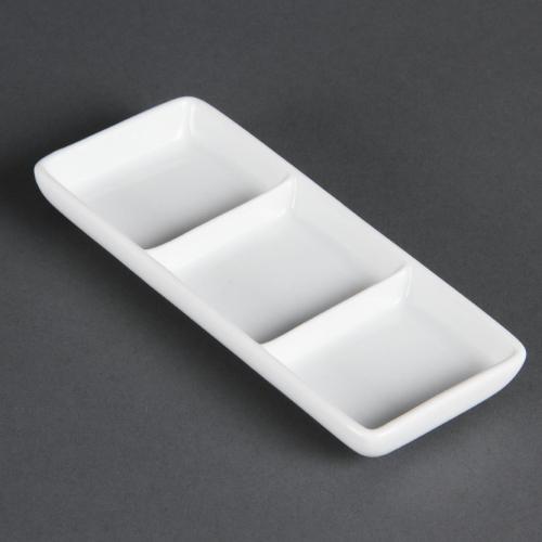 Olympia Whiteware 3 section Dish - 60x150mm (Box 12)