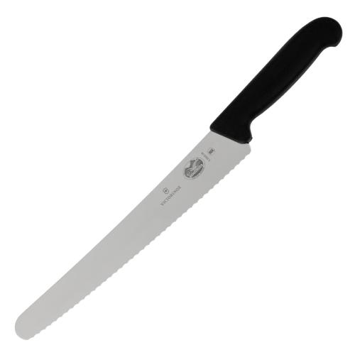 Victorinox Fibrox Black Handle Pastry Knife Wavy Edge - 26cm