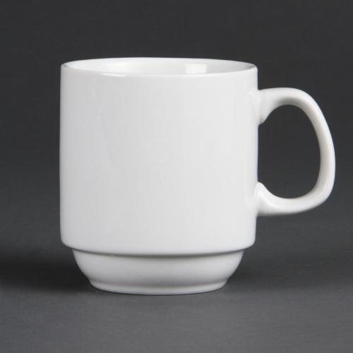 Olympia Whiteware Stacking Mug - 284ml 9.6fl oz (Box 12)