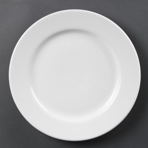 Olympia Whiteware Wide Rimmed Plate - 310mm (Box 6)