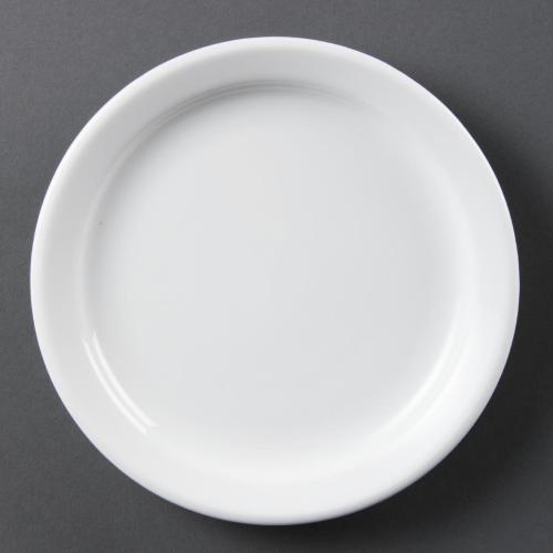 Olympia Whiteware Narrow Rimmed Plate - 180mm (Box 12)