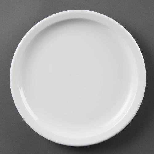 Olympia Whiteware Narrow Rimmed Plate - 230mm (Box 12)