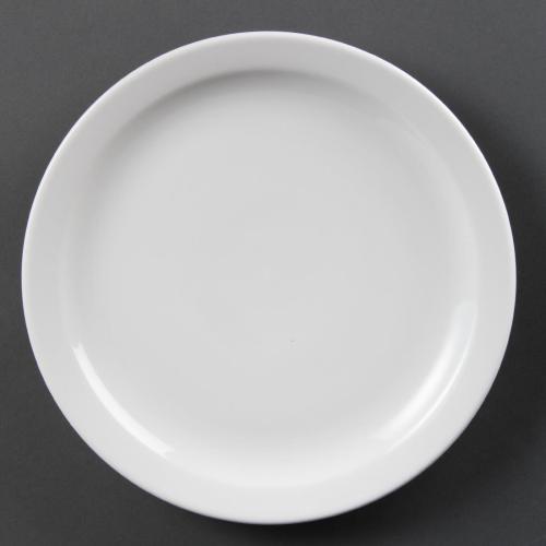 Olympia Whiteware Narrow Rimmed Plate - 250mm (Box 12)