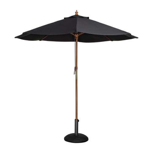 Bolero Round Pulley Parasol Black - 2.5m