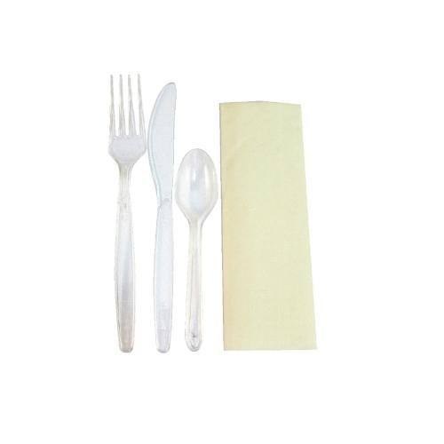 eGreen Deluxe Meal Pack Heavyweight Knife Fork Spoon & Napkin (Box 200)