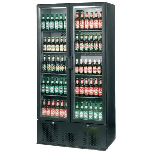 Infrico Full Hght Back Bar Chiller Double Door Charcoal with Black Door (Direct)