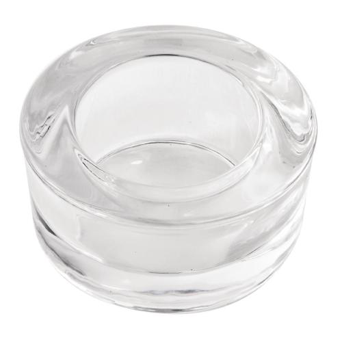 Round Chunky Tealight Holder Clear - 35x70x70mm (Box 6)