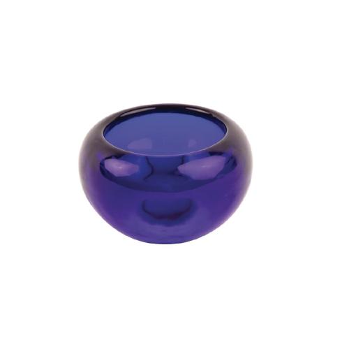 Heavy Blue Glass Tealight Holder - 55x90x90mm (Box 6)