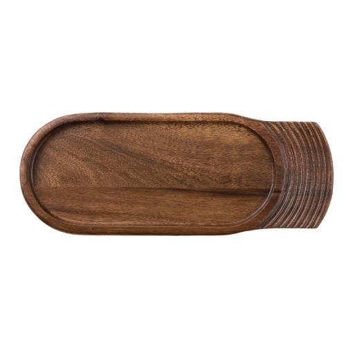 Igneous Medium Single Handled Wooden Tray - 355x140mm 14x5.5" (Box 4) (B2B)