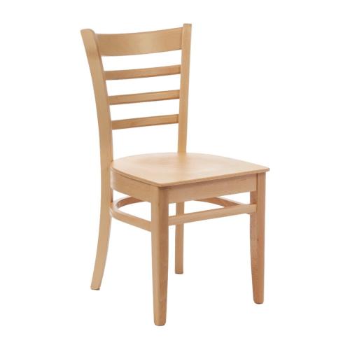 Wooden Side Chair Natural Finish Beech (Pack 2)