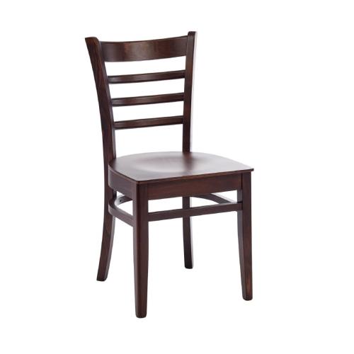 Fameg Slatted Side Chair Walnut Effect (Pack 2)