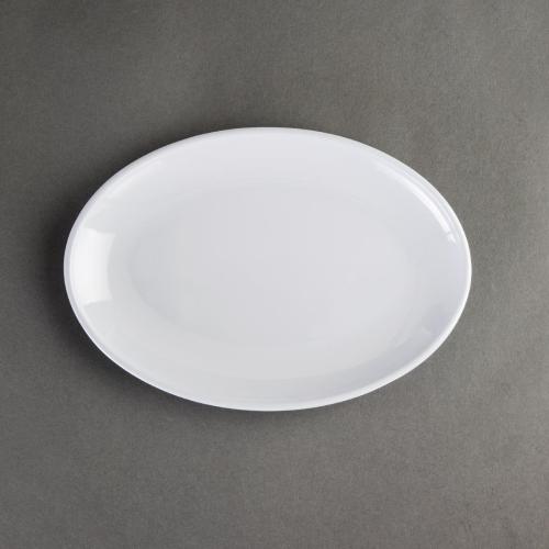 Olympia Kristallon Melamine Oval Coupe Plate White - 225x158mm 9x6 1/4" (Box 12)