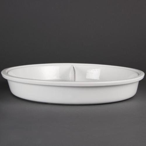 Olympia Whiteware Divided Round Dish - 3500ml 118.3fl oz (Box 1)