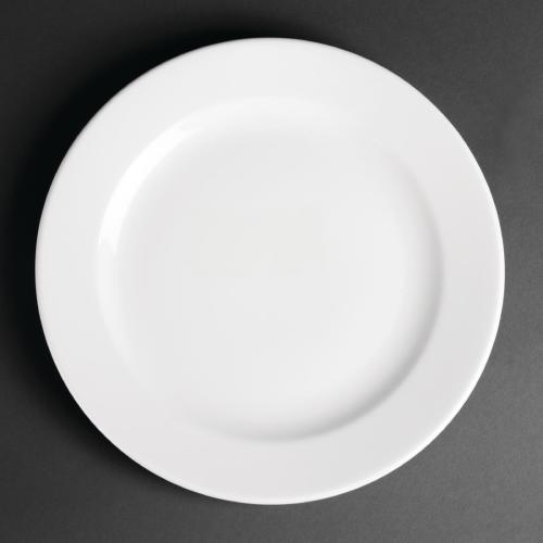 Royal Porcelain Classic Wide Rim Plate White - 240mm 9 1/2" (Box 12)