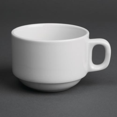 Royal Porcelain Classic Stacking Cup White - 200ml 7oz (Box 12)