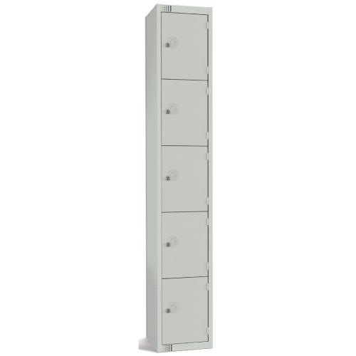 Elite Five Door Camlock Locker Grey