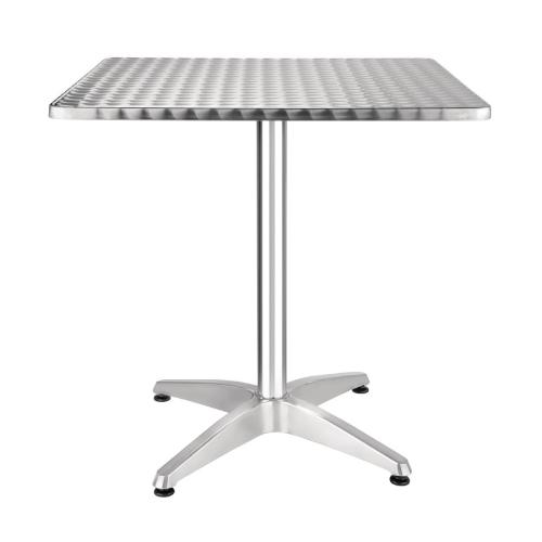 Bolero Square Pedestal Bistro Table St/St Top - 700mm