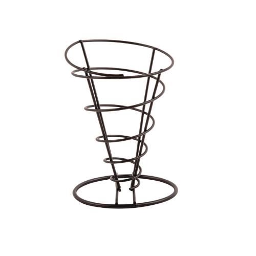 Olympia French Fry Holder Black Wire Cone - 175x115mm 6 9/10x 4 1/2"