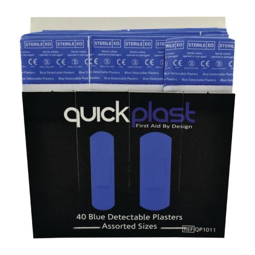 Quickplast Blue Detectable Plasters (Pack 40)