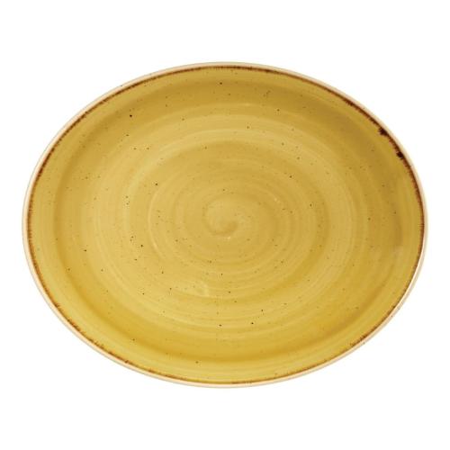 Churchill Stonecast Mustard Seed Oval Coupe Plate 7.75" 192mm (Box 12) (Direct)