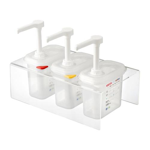 Araven Set of 3 Sauce Dispensers Transparen - GN 1/9 1.5Ltr