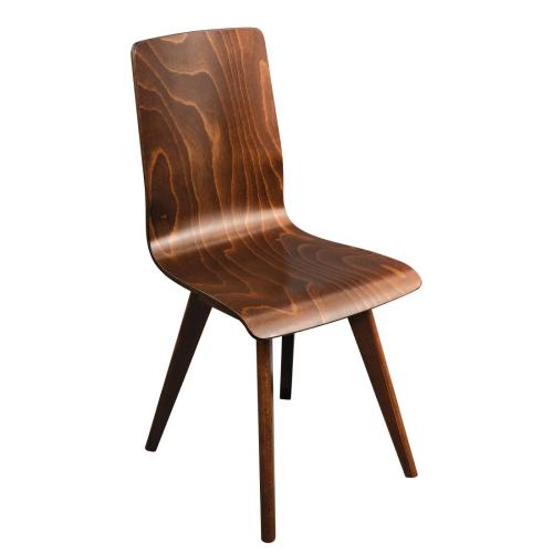 Fameg Wooden Flow Bentwood Sidechair Walnut Effect (Pack 2)