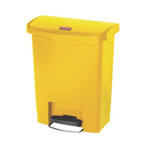 Rubbermaid Slim Jim Step on Resin Front Pedal Yellow - 30Ltr