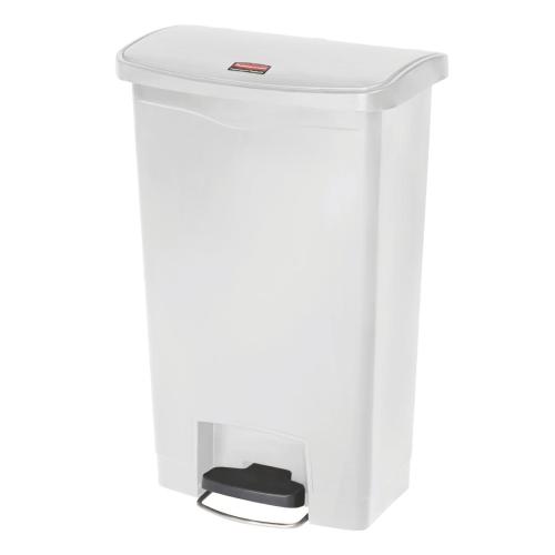 Rubbermaid Slim Jim Step on Resin Front Pedal White - 50Ltr