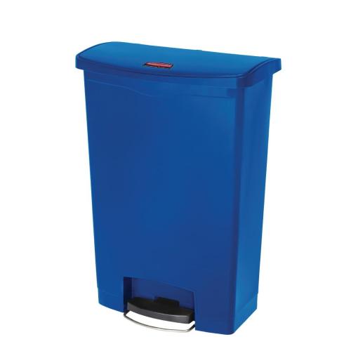 Rubbermaid Slim Jim Step on Resin Front Pedal Blue - 90Ltr