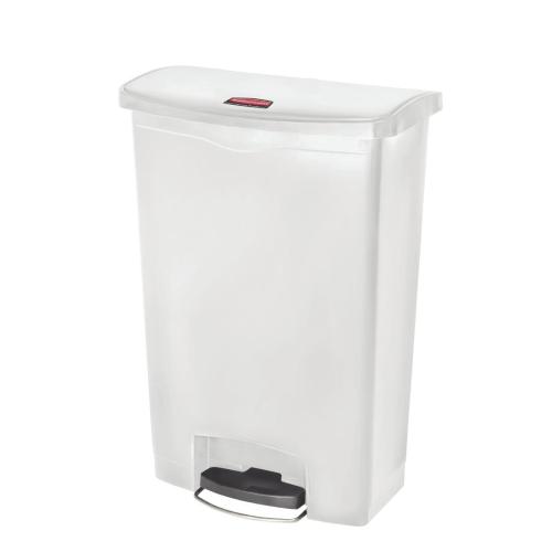 Rubbermaid Slim Jim Step on Resin Front Pedal White - 90Ltr