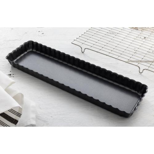 DeBuyer Non-Stick Rectangular Tart Mould with Removable Base - 36cm