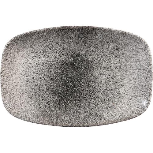 Churchill Raku Quartz Black Chefs Oblong Plate - 9.35x6.2" (Box 12) (Direct)