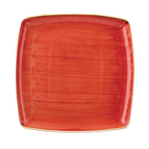 Churchill Stonecast Berry Red Square Plate - 268mm 10 1/2" (Box 6) (Direct)