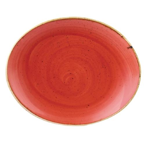 Churchill Stonecast Berry Red Oval Coupe Plate - 7.75" 192mm (Box 12) (Direct)