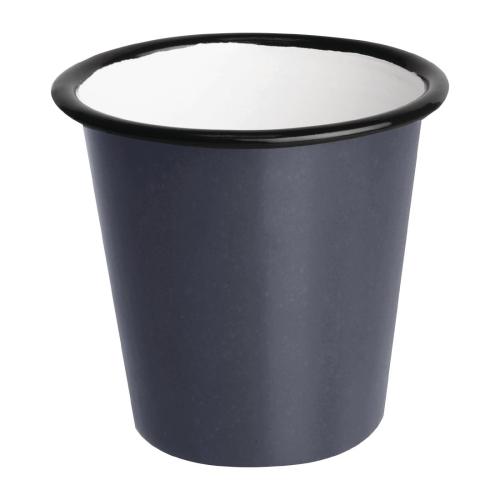 Olympia Enamel Grey/Black Sauce Cup - 115ml 4oz (Box 6)